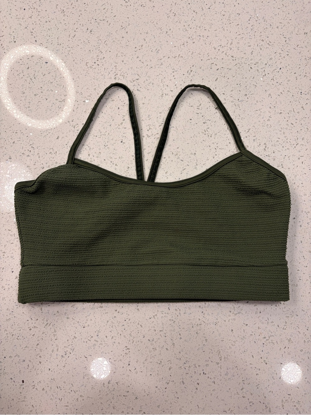 Olive green montce sports bra
